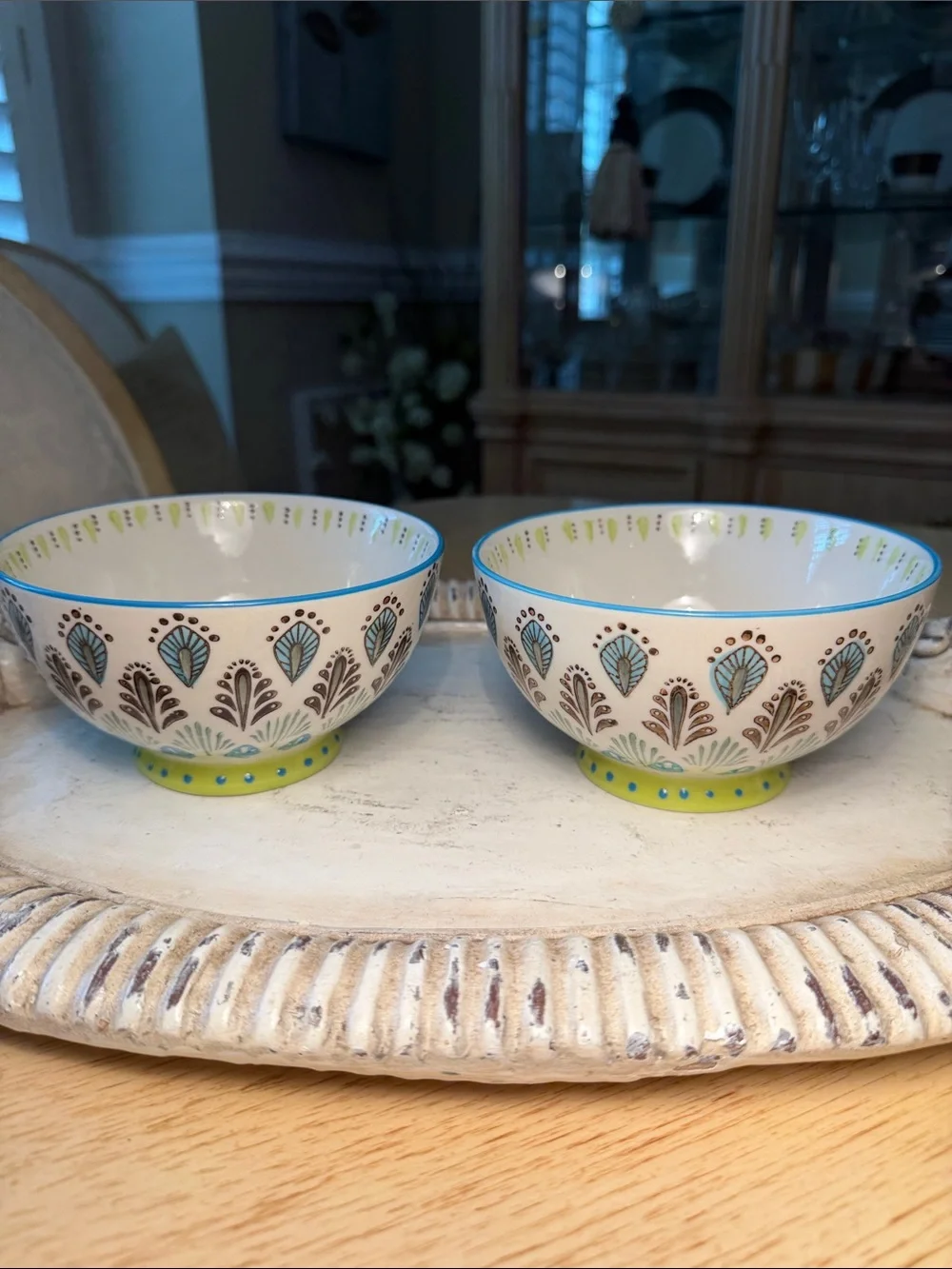 Pier 1 “Ellie Peacock” Bowls (2)